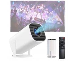 Mini Beamer - Draagbaar Projector - Android 12 - 5G & WiFi & Bluetooth 5.0 - 180° Hoek - 1080P - 200 ANSI - Thuisbioscoop - Voor Thuis en Kantoor