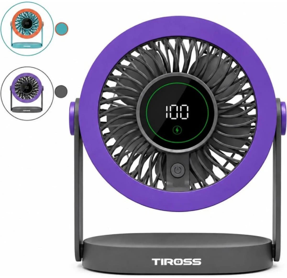 Tiross TS-3421 - Bureauventilator - LED Display - 100-Snelheden - USB-C — afbeelding 1
