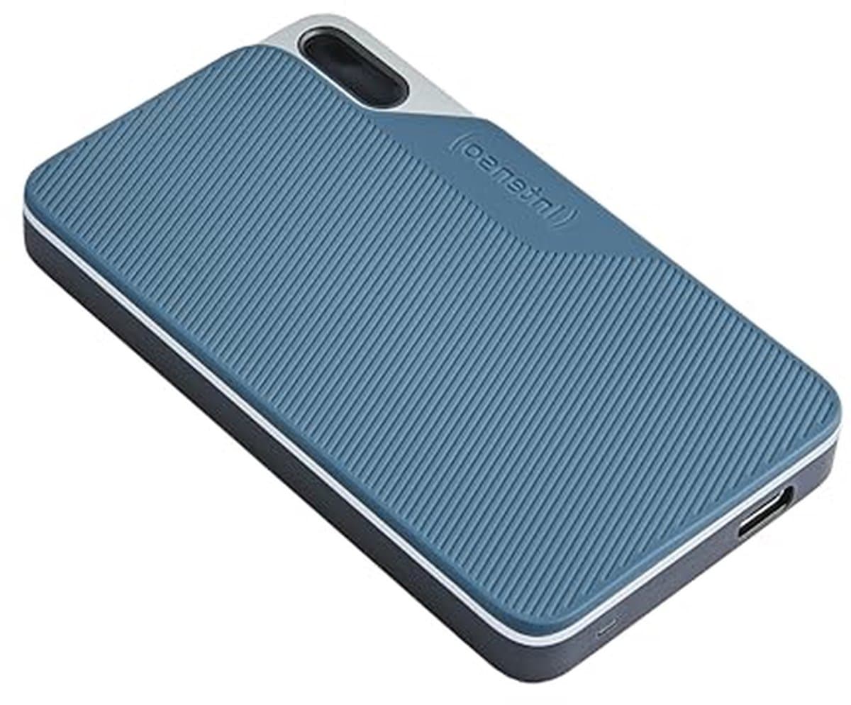 Externe SSD - Draagbare Opslag - Bestanden Opslaan - Schokbestendig Ontwerp - 1 TB - Grijs/Blauw — afbeelding 1