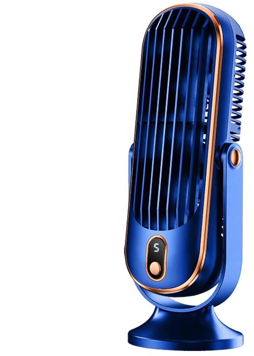 Bureau Torenventilator - blauw - 5 Snelheden - Ultra Stil 22dB - USB Voeding - Turbo Luchtstroom - Afneembare Bladen - Draagbaar - Geschikt voor Kantoor - Slaapkamer en Buiten — afbeelding 1
