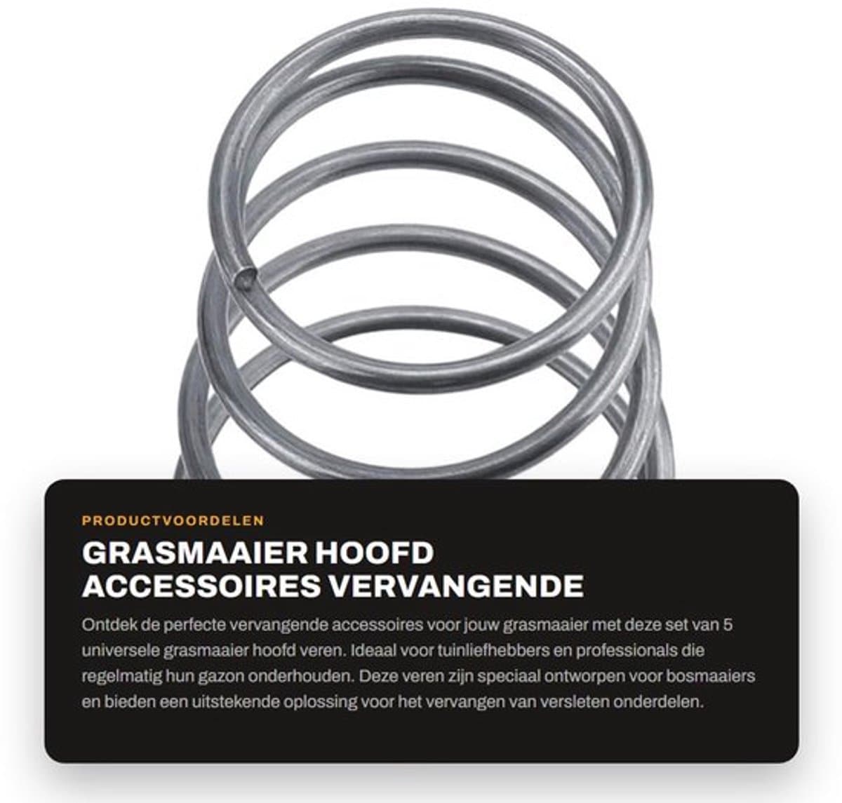 Veren Vervangingsset - 5 Stuks - Universele Bosmaaier Onderdelen - Sterk en Duurzaam - Hoogte 5,2 cm - Veiligheidswaarschuwing - Trimmerveren — afbeelding 1