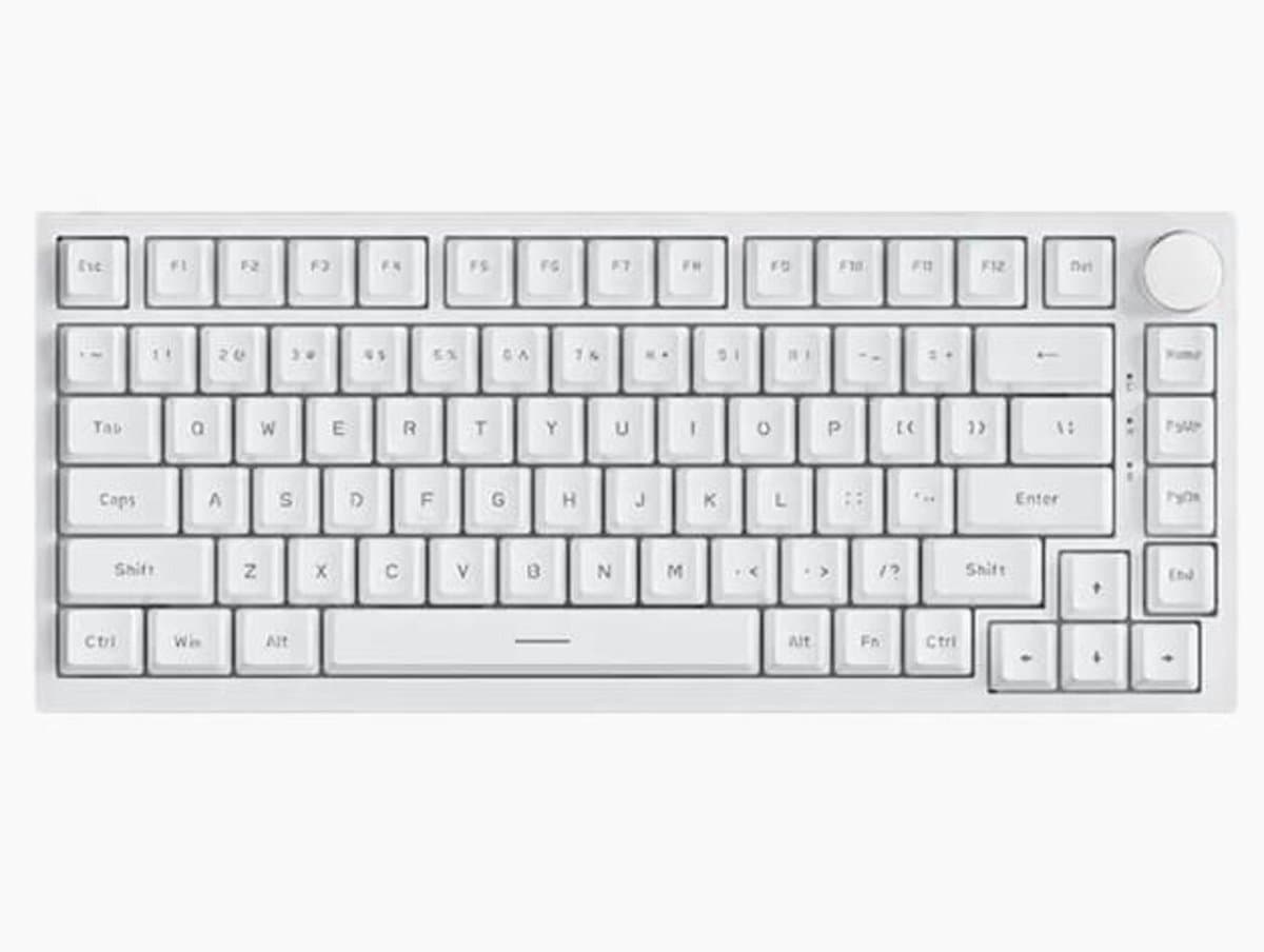Ajazz AK820 – Mechanisch Toetsenbord 75% – Bedraad USB-C Gaming Keyboard – Hot Swap – Compact QWERTY – 82 Keys – Wit — afbeelding 1