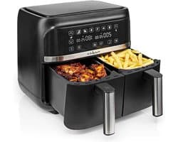 Heteluchtfriteuse - Dubbele mand - Gezond Koken - SYNC functie - 2x3.8 L - Zwart
