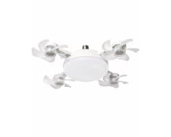 Plafondventilator met Lamp - E27 Ventilatorlamp 50 cm - 3 Windsnelheden - 3 Lichtkleuren - Timer 2H/4H - Afstandsbediening - Stille Plafondventilator - Wit
