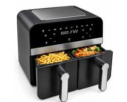 Comfy Nest - Dubbele Airfryer XXL - CN-AFD45NB - 2400W - Duo Airfryer - Zwart - 9L