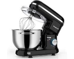 Keukenmachine 1500W met 6 snelheden | Standmixer met 6,2L RVS kom | Deegkneder met garde en deeghaak