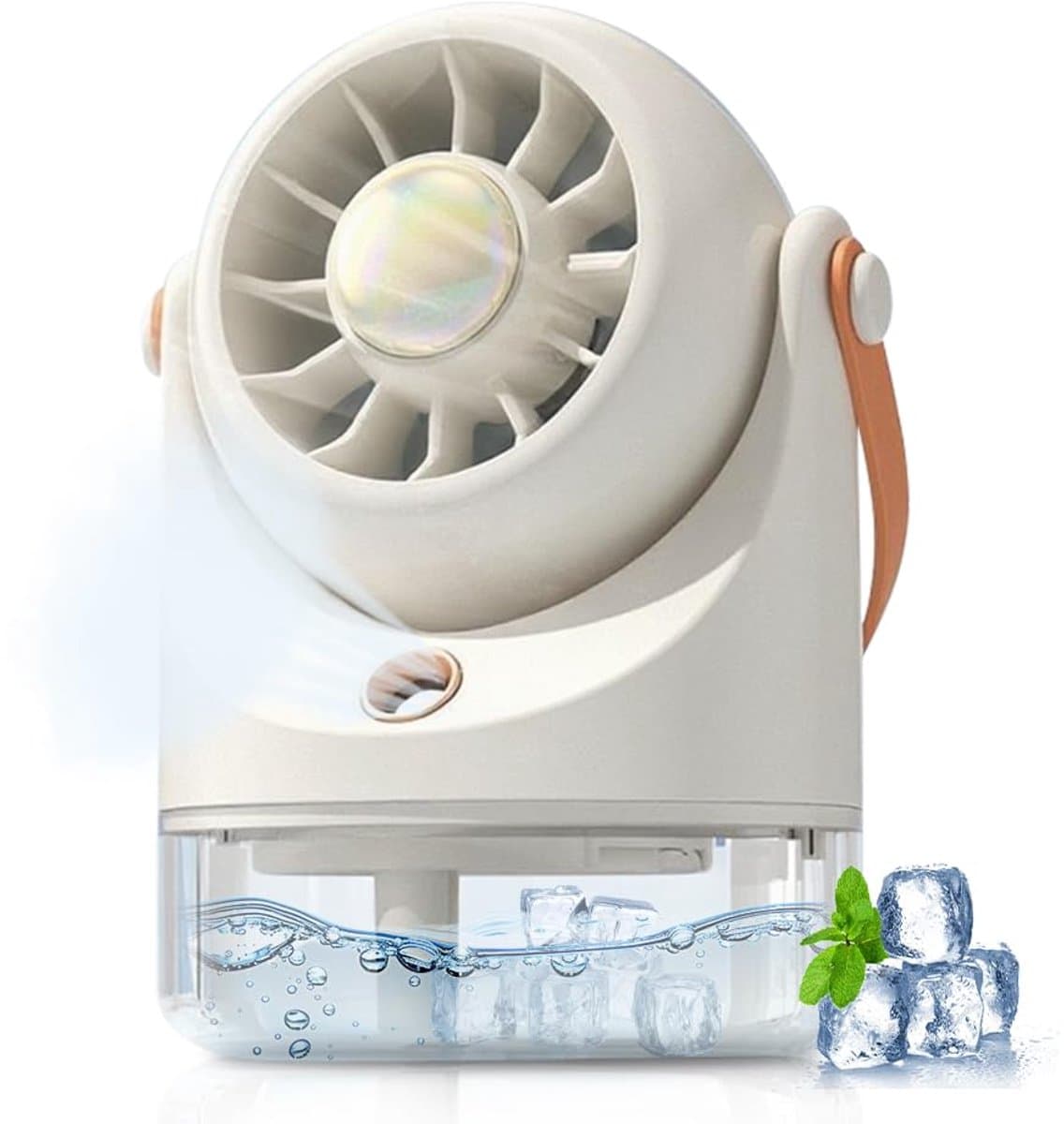 longziming -Tafelventilator - Bureaufan Met Waterkoeling - Draagbare Mistventilator - Verstelbare Hoek Voor Luchtstroom - Duurzaam Abs Materiaal - Compact Ontwerp Voor Mobiliteit - Ideale Koeling Op Reis - 1 Stuk — afbeelding 1