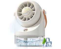 longziming -Tafelventilator - Bureaufan Met Waterkoeling - Draagbare Mistventilator - Verstelbare Hoek Voor Luchtstroom - Duurzaam Abs Materiaal - Compact Ontwerp Voor Mobiliteit - Ideale Koeling Op Reis - 1 Stuk