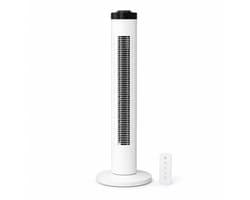 oROMI Torenventilator 81 cm – 45W – 3 Snelheden & 3 Windmodi – Met Afstandsbediening, Timer en Oscillatie – Witte Slimme Staande Ventilator