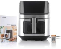 Heteluchtfriteuse - Airfryer - Gezond Koken - Transparant Venster - 6.5 Liter - Zwart RVS