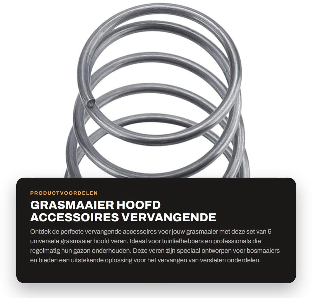 Solidchoice- Veren Vervangingsset - 5 Stuks - Universele Bosmaaier Onderdelen - Sterk en Duurzaam - Hoogte 5,2 cm - Veiligheidswaarschuwing - Trimmerveren — afbeelding 1