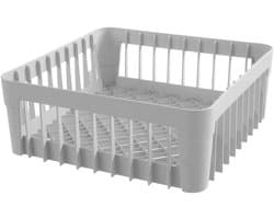 Vaatwasmand Glazen - Glazenrek - Professioneel Reinigen - Optimale Waterdoorstroming - 40x40x15cm - Grijs