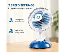 Wentinkmo Tafelventilator - Draagbare ventilator - Stille werking zonder lawaai - laag energieverbruik