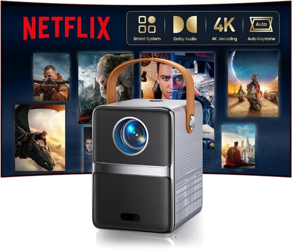 TYR® Mini Beamer - Projector - Beamer - Zilvergrijs - 8cm x 11cm x 18cm — afbeelding 1