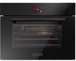 ILVE Compact 45 cm 3 in 1 oven/stoom/magnetron Pro-Plus glas zwart - Inbouw