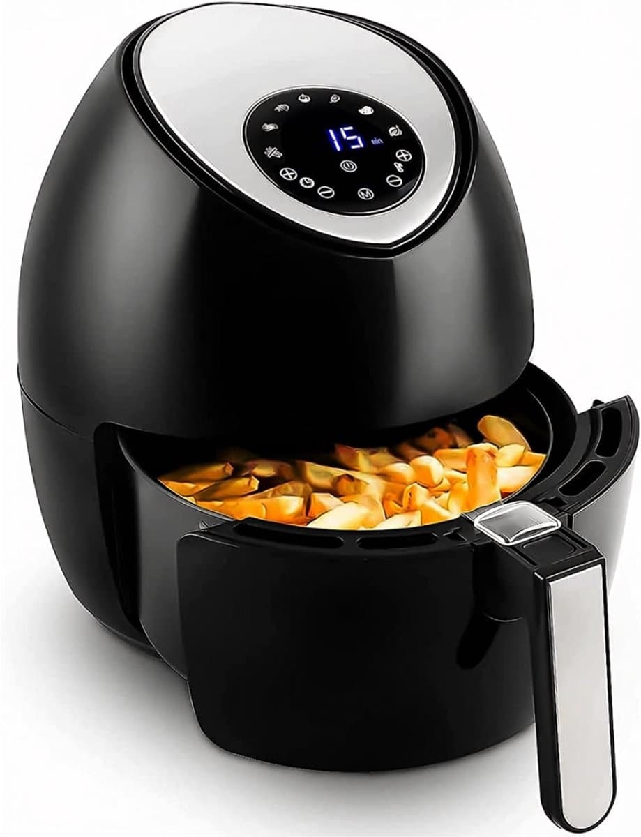 SNJY® Mini Airfryer - Airfryer Klein - Camping Airfryer - 4,5 Liter - 1500W - Zwart — afbeelding 1