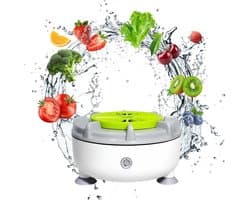 KZQ Draadloze fruit- en groentenreiniger met zuignap USB oplaadbaar voor fruit groenten vlees en rijst wit