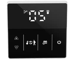 Slimme Thermostaat - WIFI Thermostaat App - Comfort Thuis - Spraakgestuurde Bediening - 8.5 x 8.5 cm - Zwart