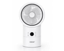 COCHO® Mini Aircooler 4-in-1 – Draagbare Luchtkoeler 420ML – LED 7 Kleuren – 3 Snelheden – Timer 2-4u – Ventilator & Luchtbevochtiger – Pro Mobiele Aircooler