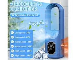 Mobiele airconditioning - 6 modi, draagbare luchtkoeler met waterkoelventilator, timer 1-6 uur, 7-kleurig ledlicht, mistfunctie, waterreservoir en ijsvak, mini-airconditioning, stil voor thuis, kantoor