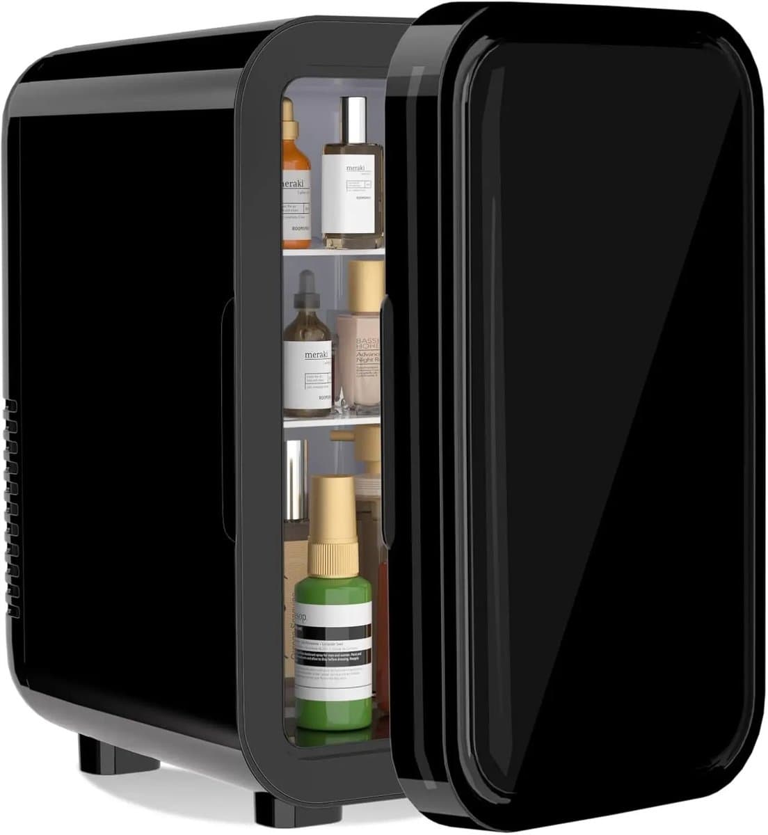 ITRONIQ Mini Koelkast 6 Liter - Mini Fridge Voor Skincare Drankjes en Make-up - Koelen en Verwarmen - 220V & 12V Auto - Zwart — afbeelding 1