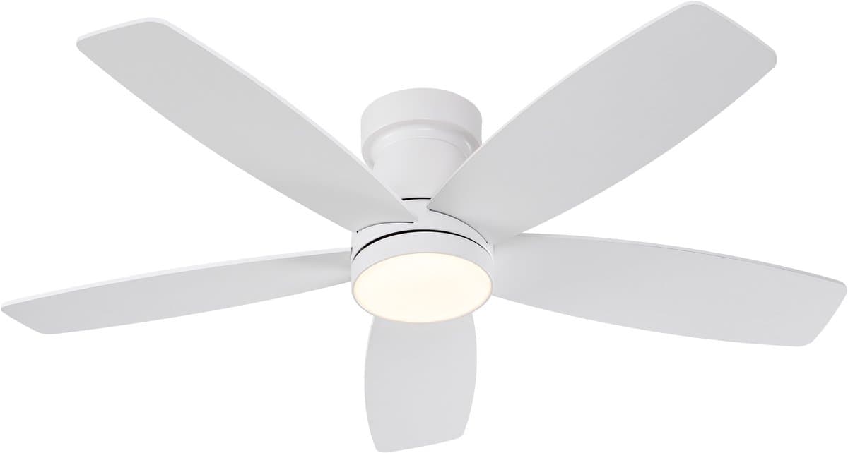 COVREO Plafondventilator met verlichting 106 cm wit naturel hout, 6 snelheden — afbeelding 1