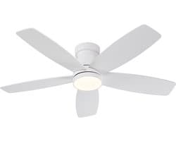COVREO Plafondventilator met verlichting 106 cm wit naturel hout, 6 snelheden