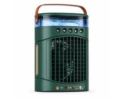 VHV - Ventilatoren - Luchtkoeler - Aircooler - Mobiele luchtkoeler - Torenventilator - Verkoeling - Bladloze ventilator - Oscillerend - Met watervernevelaar - Oplaadbaar - Voor bureau en kantoor - Groen