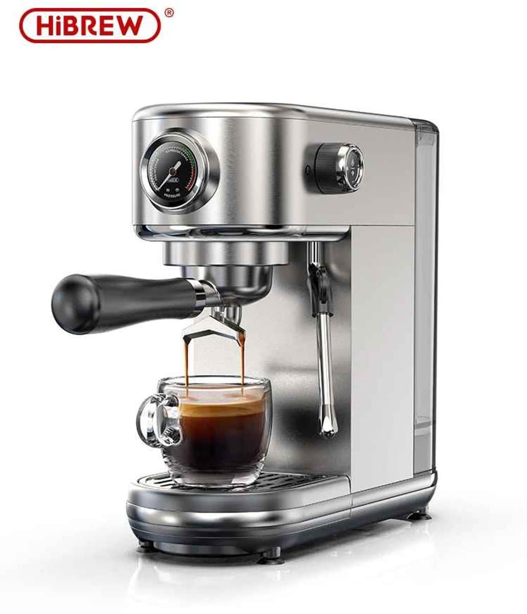 Casa Living Espressomachine - 20 Bar Semi-Automatisch - Instelbare Temperatuur - RVS Behuizing - 51 mm Portafilter - Zilver — afbeelding 1