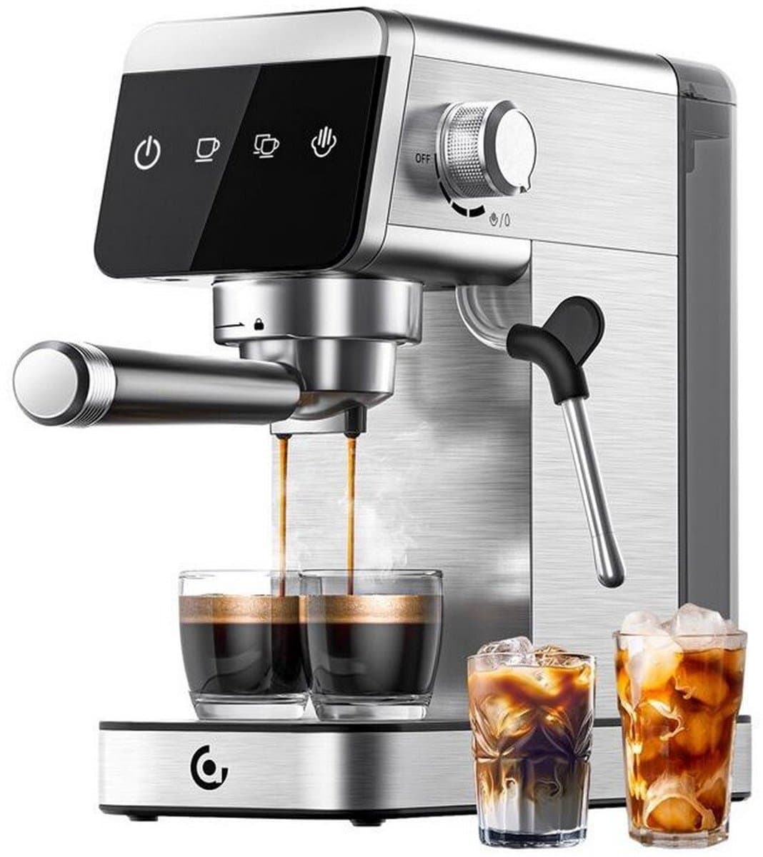 AMZCHEF CE-AZ-EM1501-SV Piston Coffee Maker (Silver) — afbeelding 1
