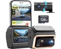 Dashcam - 4K en 1080P - Dual Camera - Nachtzicht - Voor Auto's