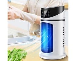 Mini-airconditioner, draagbare ventilator, verdampingskoeler met timer, stille USB-bureauventilator, luchtbevochtiger, geschikt voor slaapkamers.