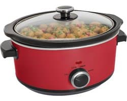 SP® Slowcooker - Warmhoudfunctie - Keramische Binnenpan - Rood - 24cm x 31cm x 18cm