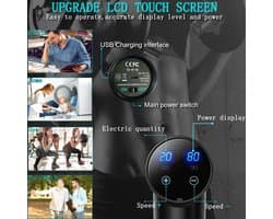 Massage Gun – 20 Snelheden – 8 Massagekoppen – LCD Touchscreen – Stil – 1200–3200 Percussies/min