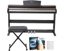 Finesse Digitale Piano - 88 Gewogen Toetsen - met Frame, Pedalen & Kruk - Keyboard Piano - Elektrische Piano - Volwassene & Kind
