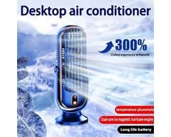 Draagbare Bureau Koeler - Grote Batterij Dubbele Motor Huishoudelijke Kleine Luchtkoeler, USB Oplaadbaar, 5-Snelheden Lucht Koelventilator 720 Graden Surround Luchtblazer, Kantoor, Toerisme, Camping, Outdoor RV Draagbare USB Ventilator