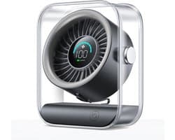 Casalora Ventilator - Tafelventilator Stil Geruisloos USB - Oplaadbaar & Draadloos - 100 Snelheden - Zwart