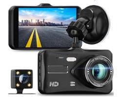 RaviSoll Dashcam Auto – Dual Dashcam Voor en Achter – Full HD Opname – 170° Groothoeklens – Parkeermodus – Nachtzicht – Eenvoudige Installatie