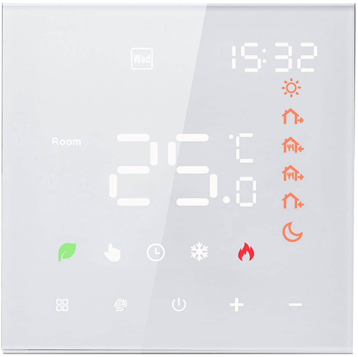 Slimme thermostaat - Smart thermostaat - Waterverwarming - Programmeerbaar - 5+2 / 6+1 - LCD-scherm - Geschikt voor vloerverwarming - Wit — afbeelding 1
