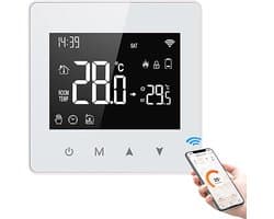 Slimme Thermostaat - Wifi Regelaar - Energie Besparen - App Bediening - 86 x 86 cm - Zwart