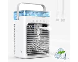 Mobiele Airco - Persoonlijke Koeler - Ruimte Koelen - Verkoeling Zonder Slang - 1L Watertank - Grijs