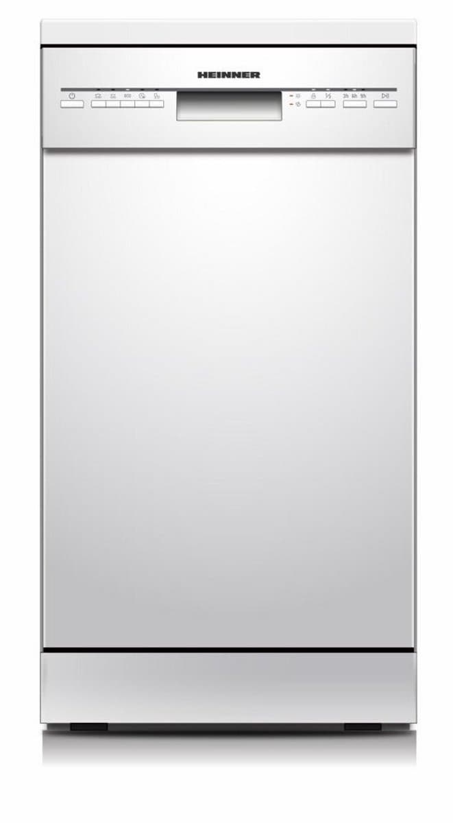 Heinner HDW-FSM45510WE++ Vrijstaande Vaatwasser – 10 Couverts – 5 Programma’s – Halve Belading – Verstelbare Bovenkorf – AquaStop – Kinderslot – 45 cm – Wit – 5 Jaar Garantie — afbeelding 1