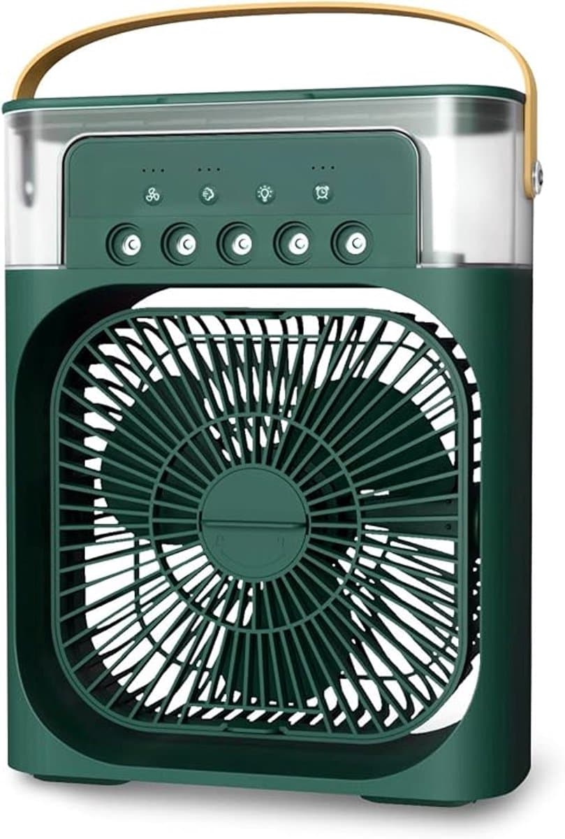 LISM-Persoonlijke luchtkoeler, draagbare airconditioningventilator, mini-verdampingskoeler (7-kleurige ledverlichting), 3 ventilatorsnelheden en 3 sproeistanden, Geschikt voor op je bureau, nachtkastje of salontafel. — afbeelding 1
