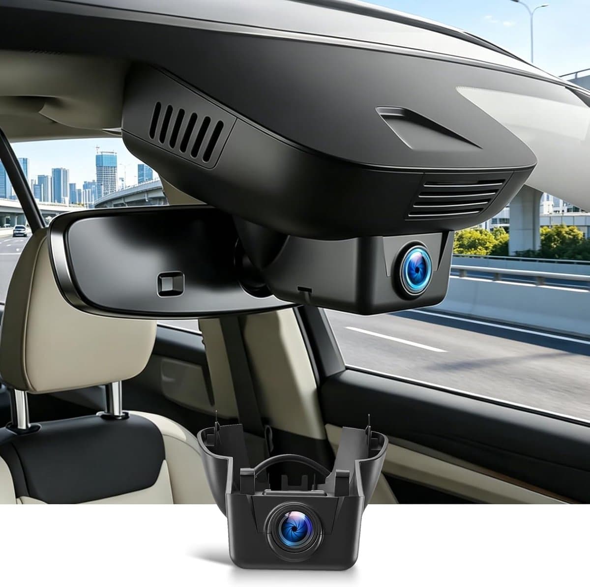 SnelShoppen - 4K Dashcam voor Volvo XC90 2023-2026 B5 B6 T8, OEM Stijl, G-Sensor, WiFi & APP, Loopopname, Ingebouwde Camera 2160P + 64GB TF Kaart — afbeelding 1
