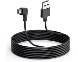 SnelShoppen - Mini Dash Cam Oplaadkabel 11.5FT L Hoek Adapter, Compatibel met Alle Mini Dashcams en Spiegelcamera's, Ideaal voor Auto DVR en Rijregist