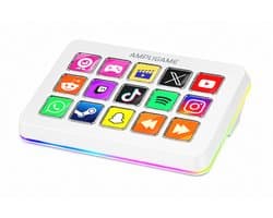 FIFINE D6 - Mixer - RGB Studio Controller - 15 LCD Aanpasbare Toetsen - Podcast / Streaming / Gaming - Inclusief Gratis Software - Wit