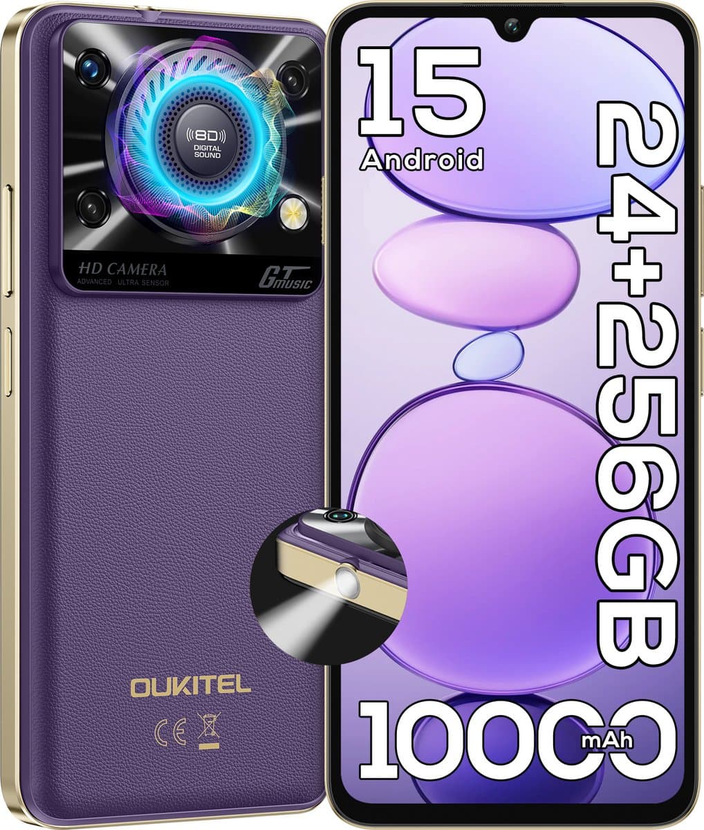 OUKITEL C60 Pro Smartphone 4G-10000 mAh-24 GB RAM-256 GB Opslag-Android 15 — afbeelding 1
