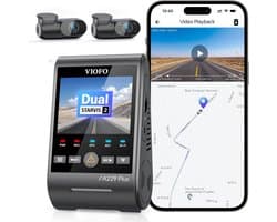 Dashcam voor auto - Zwart - 3-kanaals 2K + 2K + 1080p - Dual STARVIS 2 Sensoren met HDR en GPS - Met Spraakbesturing en Nachtzicht