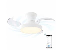 Evolar Smart Plafondventilator met Verlichting en WiFi - 71 cm - Stille Plafondlamp met Ventilator - Dimbaar Warm Wit Licht (LED) - EVO-CF3050WWW