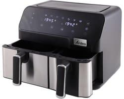 Dubbele Luchtfriteuse met 9 Liter Capaciteit en Digitale Touch Bediening